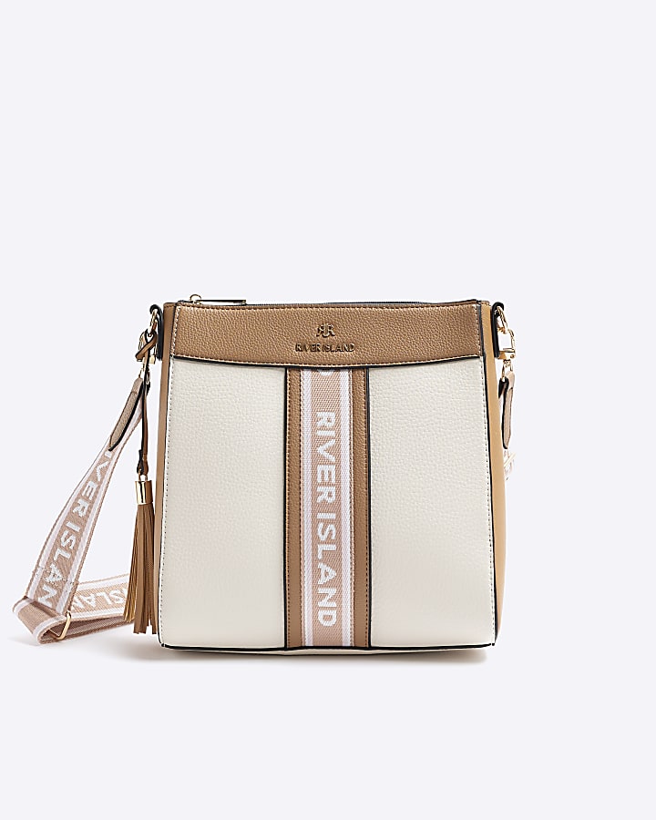 Cream webbing messenger cross body bag River Island