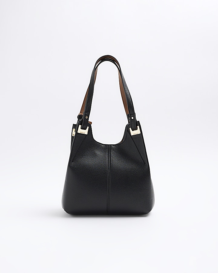 Black slouch small tote bag River Island