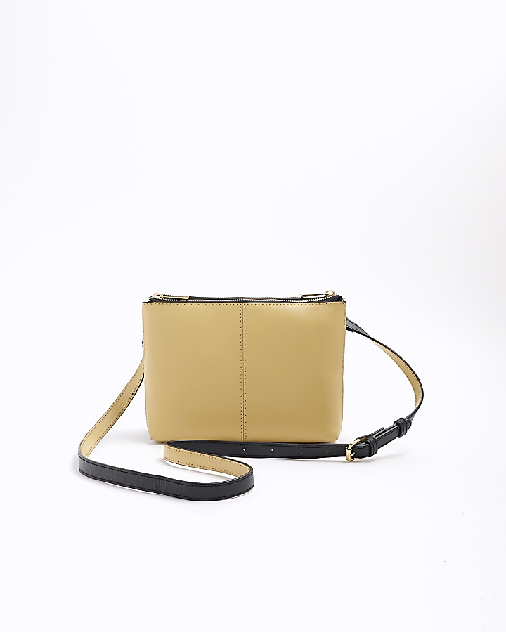 Black suede cross body bag River Island
