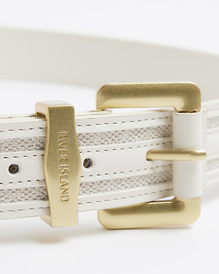 Cream Canvas Belt River Island