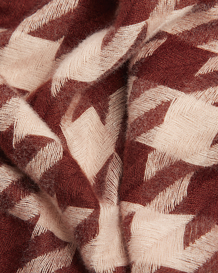 Pink Dogtooth Scarf River Island