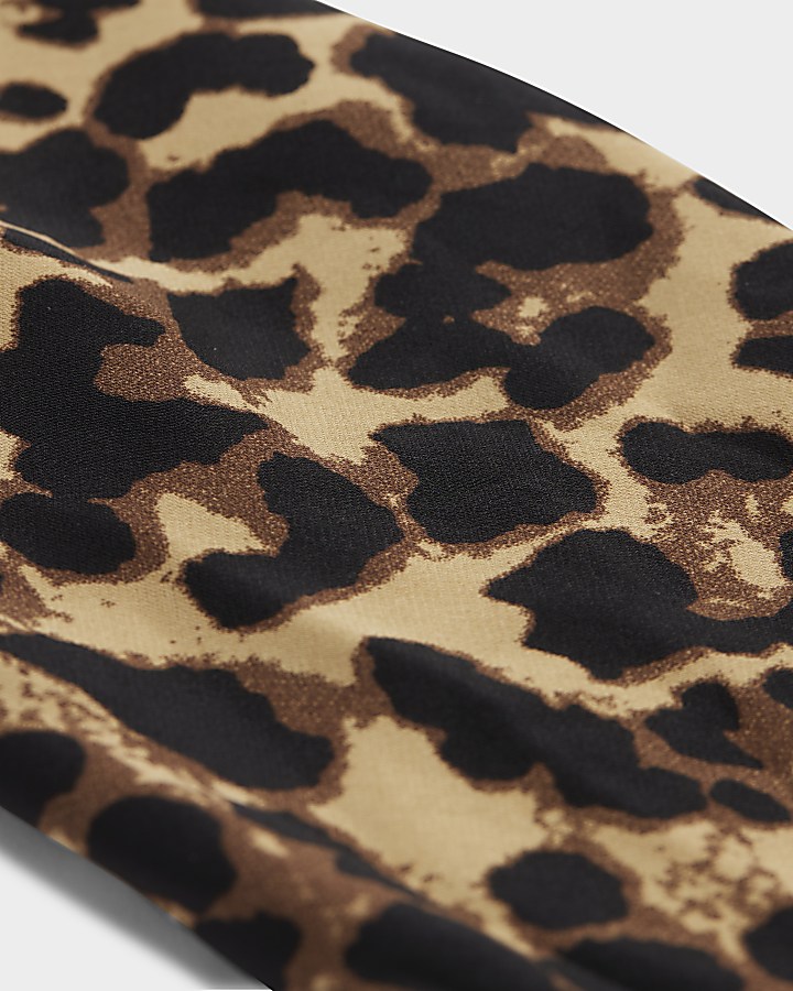 Brown leopard print hair scarf River Island
