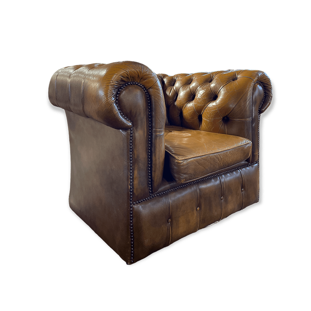 The Heywood Leather Chesterfield Chair Array Wedding and Event Hire