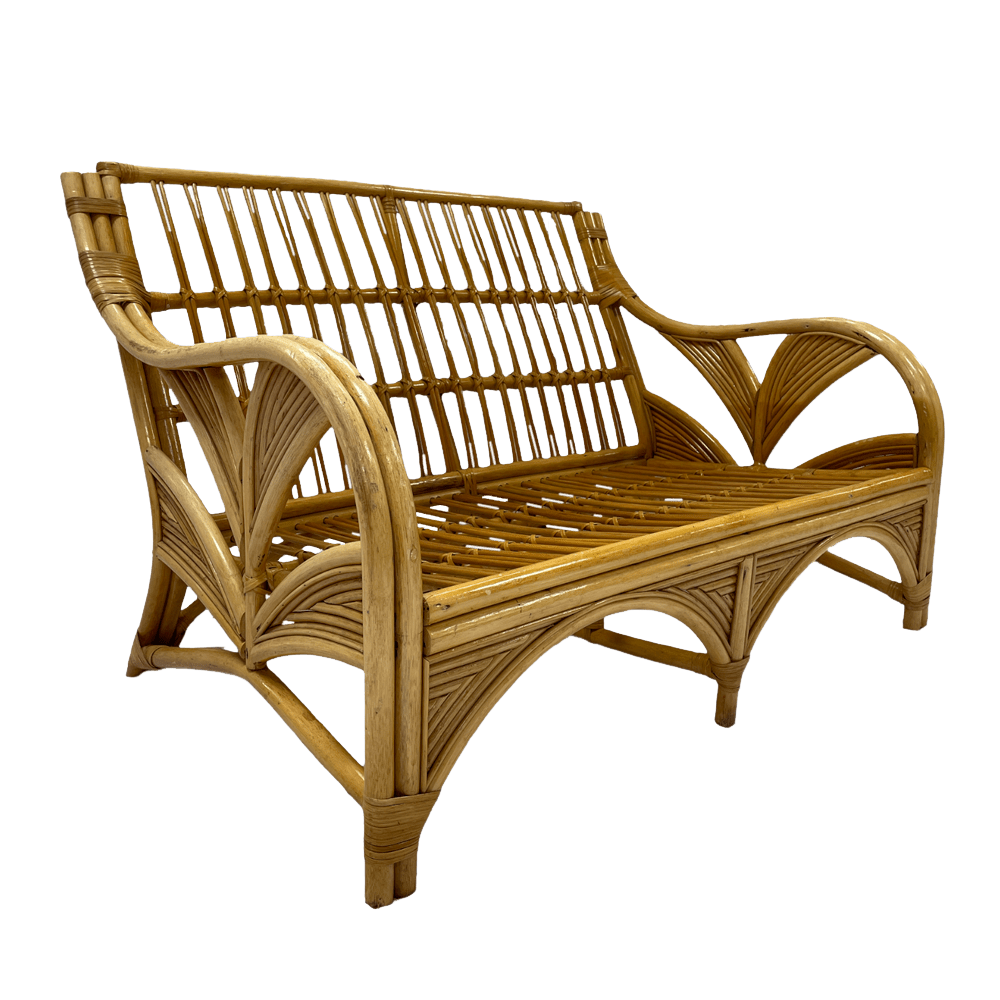 The Riviera Large Cane Sofa Array Wedding and Event Hire