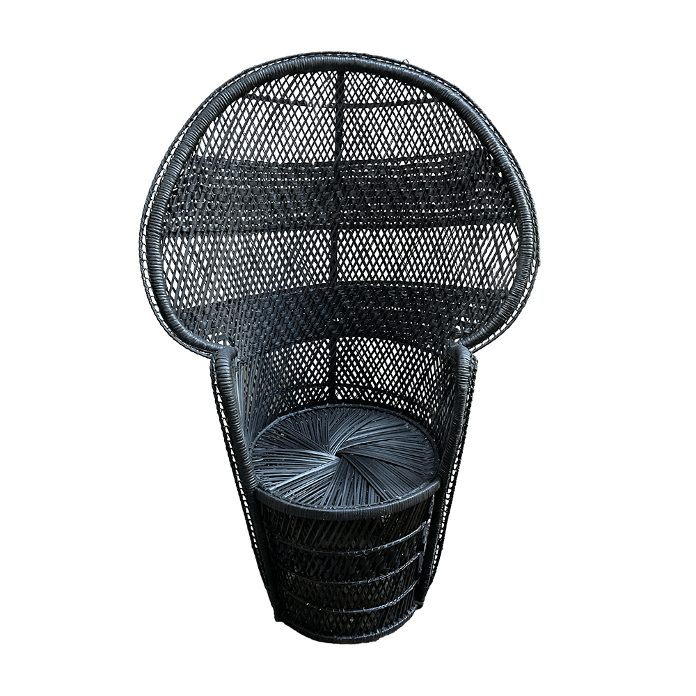 The Hershey Black Cane Peacock Chair Array Wedding and Event Hire