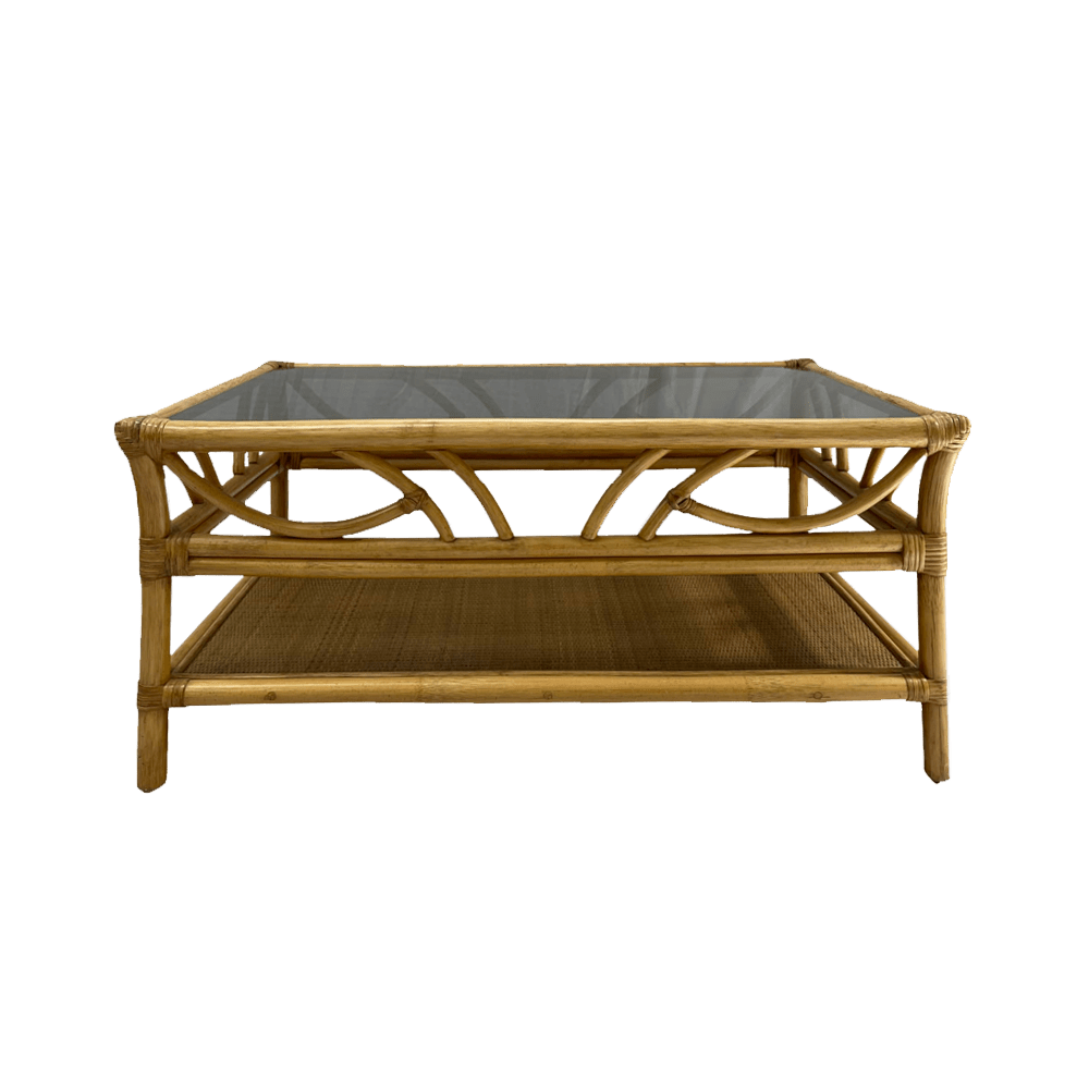 The Harrison Glass Cane Coffee Table Array Wedding and Event Hire