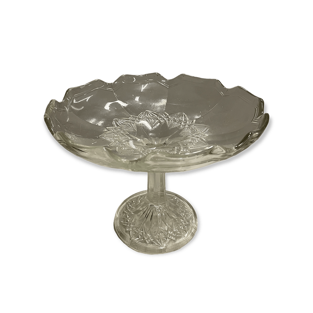 The Norham Glass Cake Stand Array Wedding and Event Hire