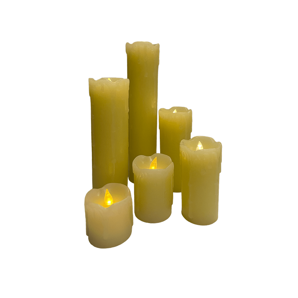 The Ruan LED Pillar Candles Array Wedding and Event Hire