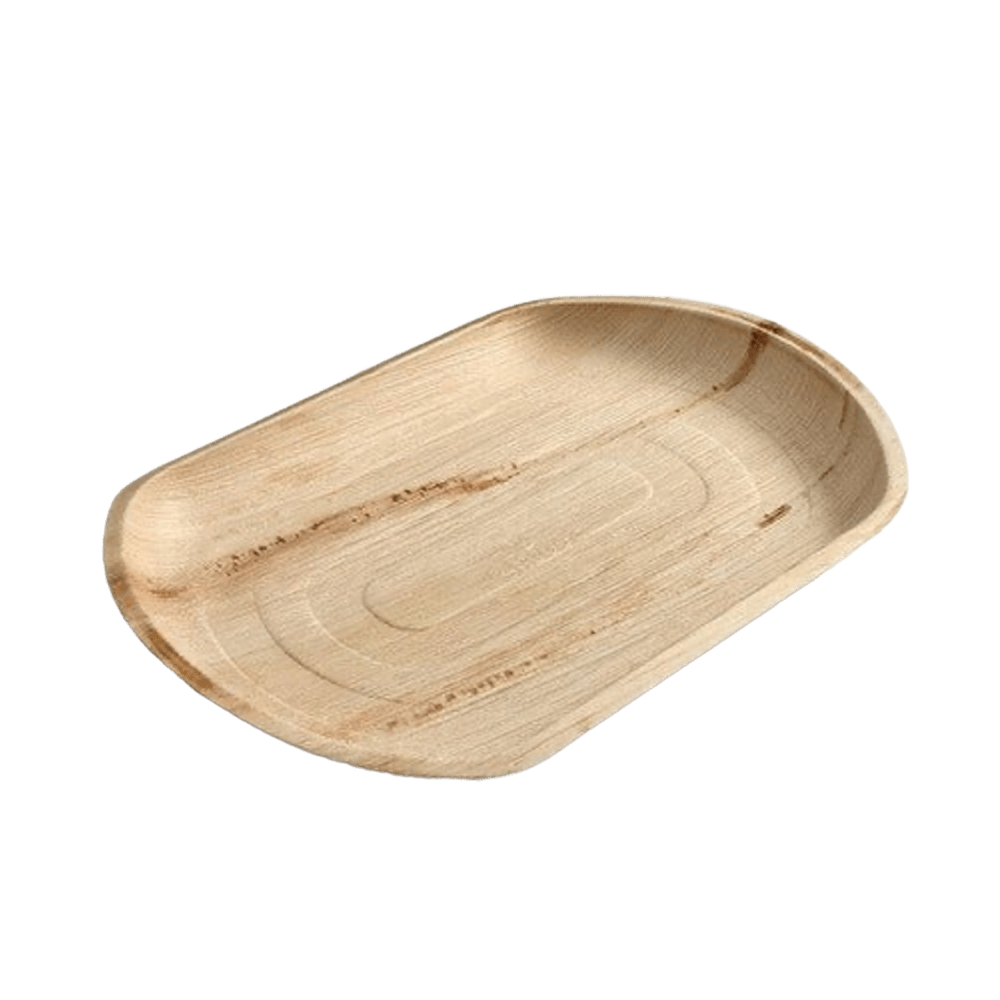 The Avadi Large Palm Leaf Serving Tray 22cm Array Wedding and Event Hire