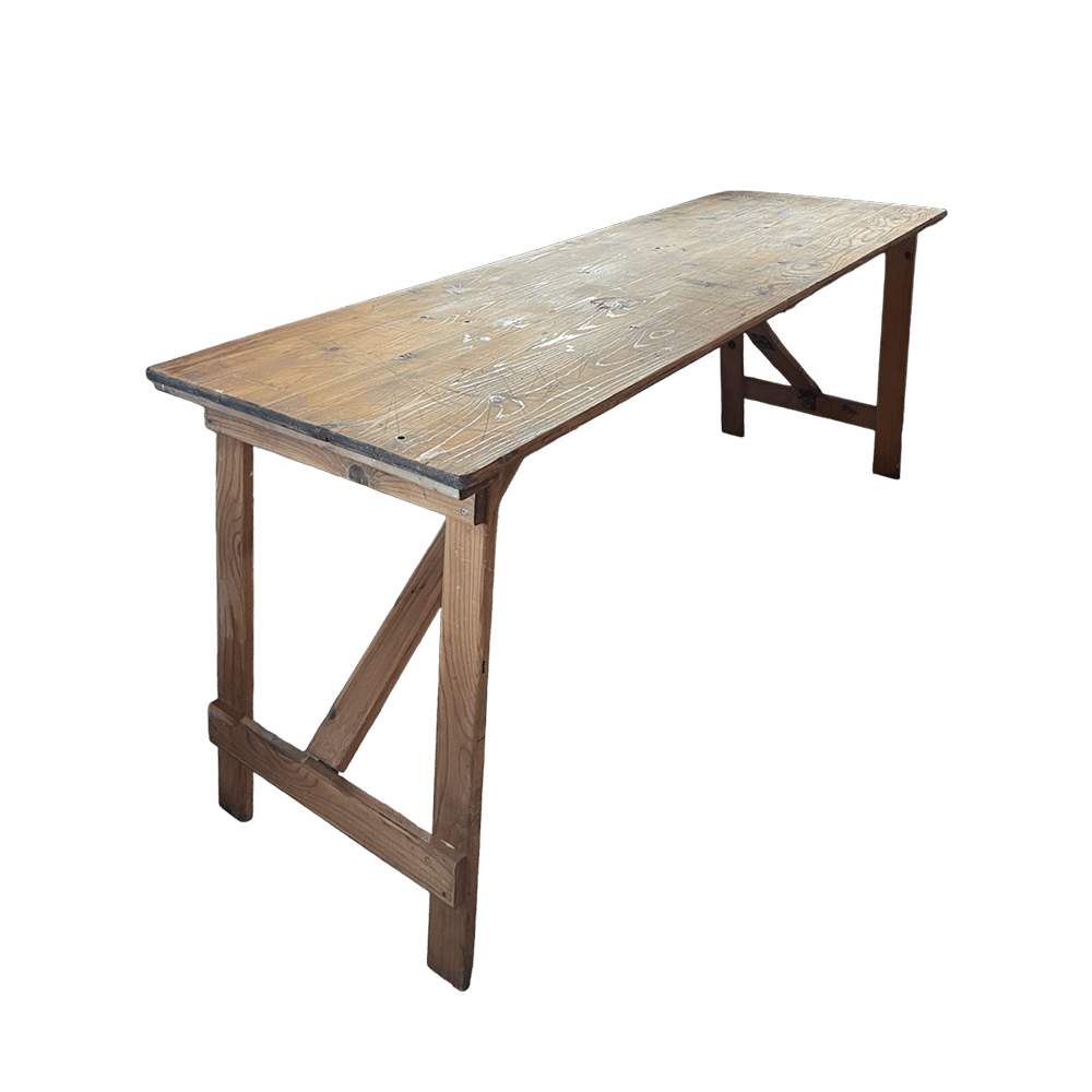 The Cleve Wooden Trestle Table Array Wedding and Event Hire