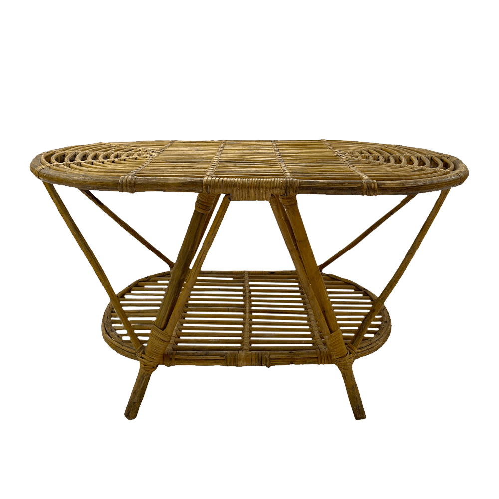 The Phoenix Cane Oval Coffee Table Array Wedding and Event Hire