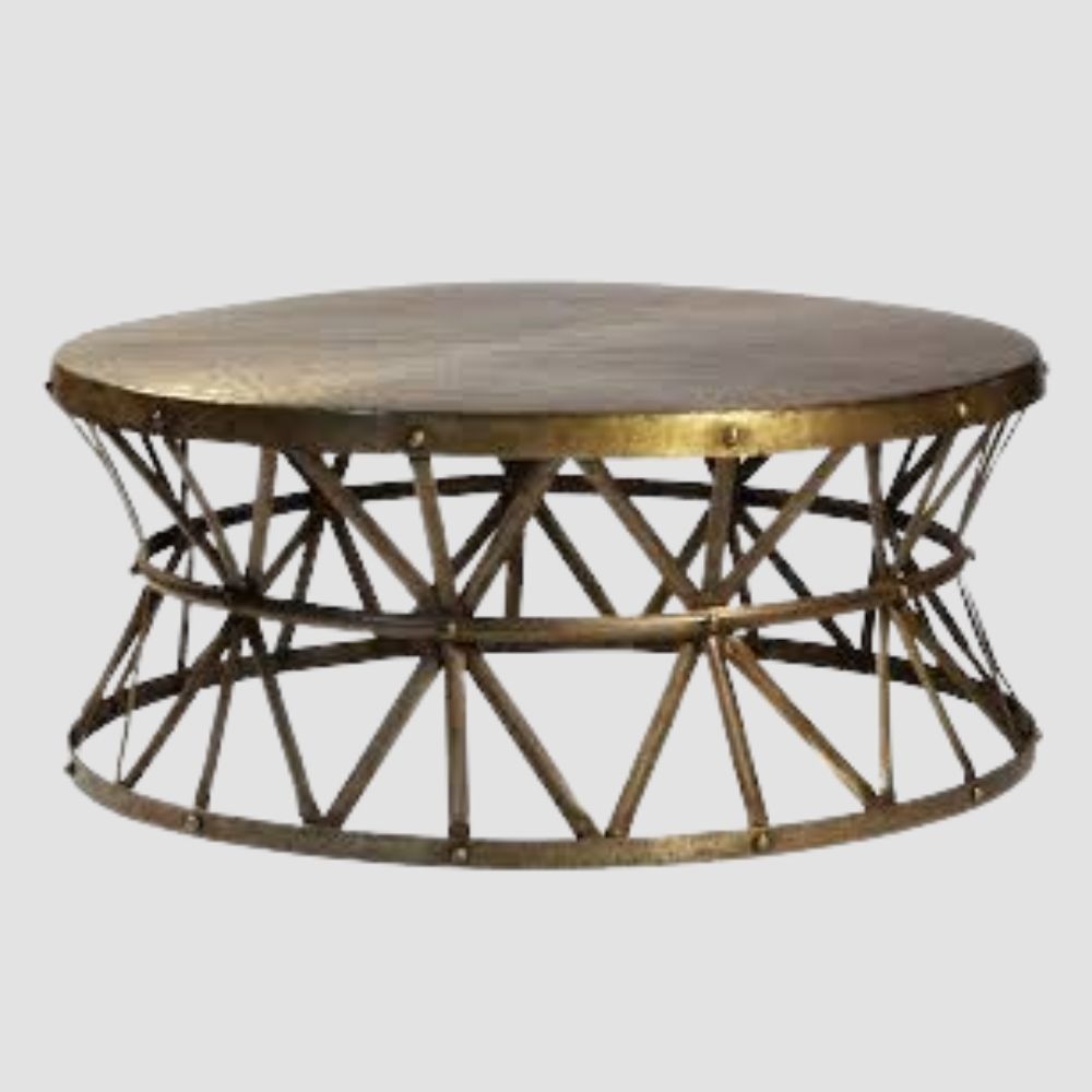 Round Hammered Metal Coffee Table Pretty Little Things