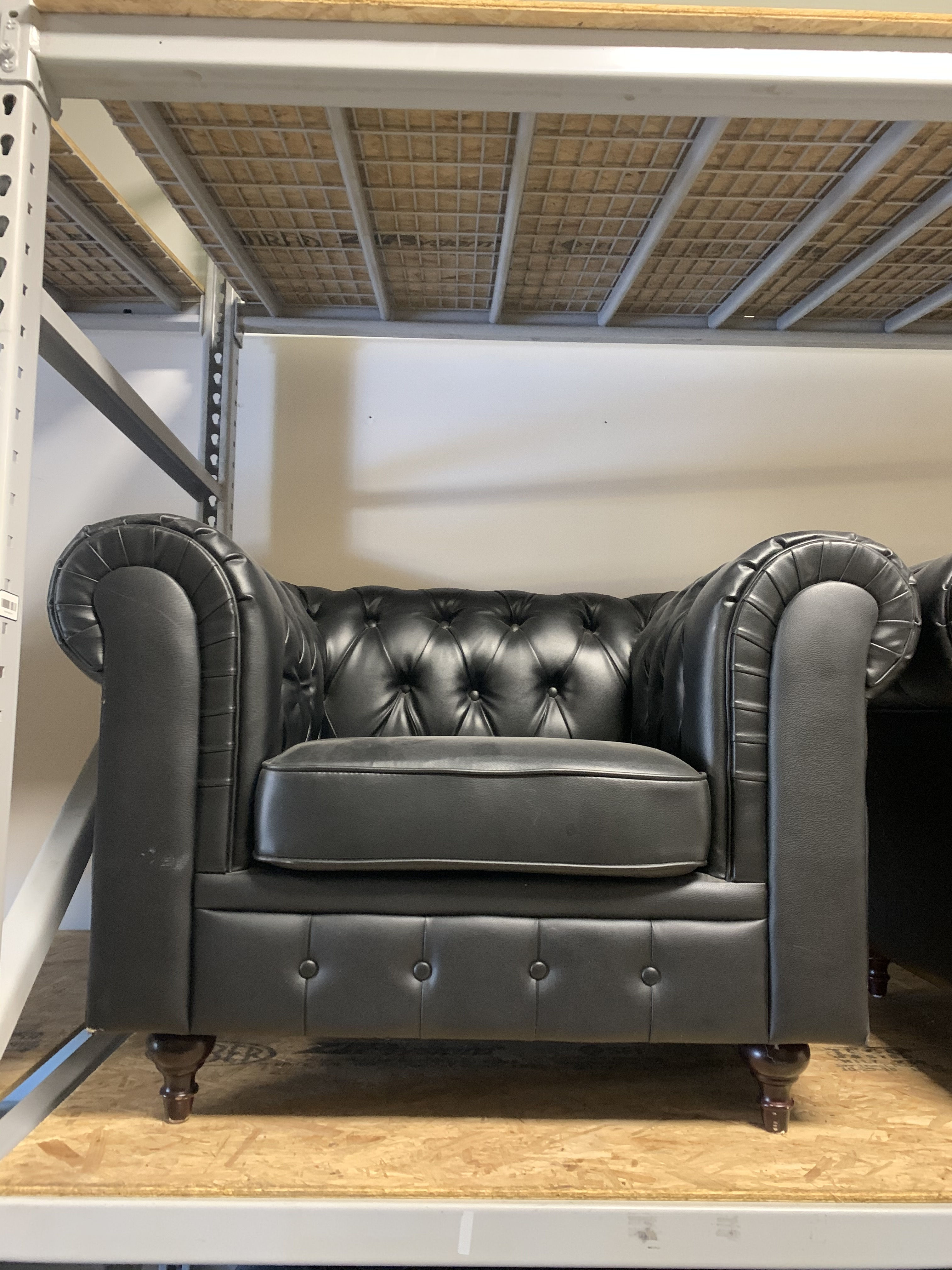 Black Chesterfield Side Chair