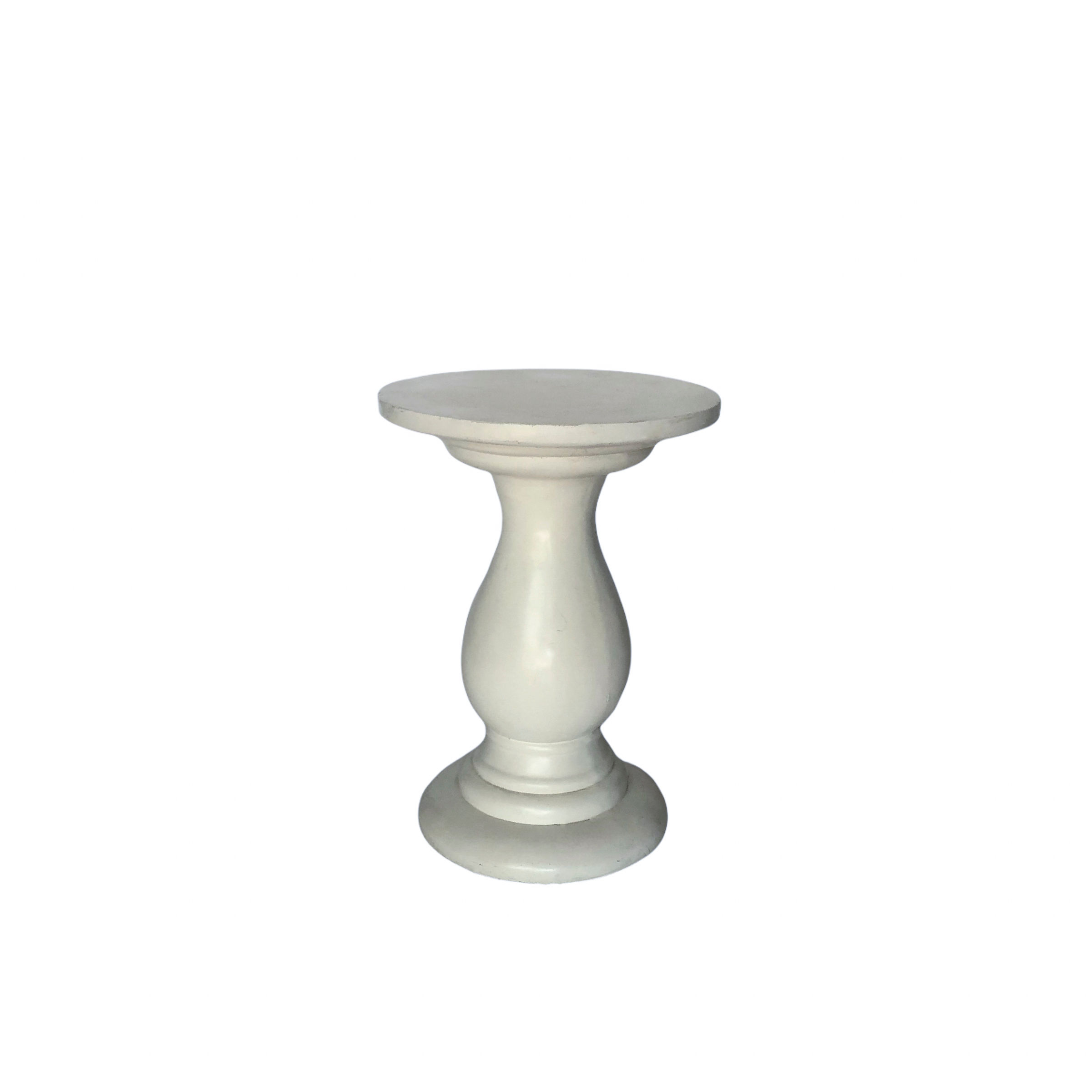 white pedestal side table Terri Smith