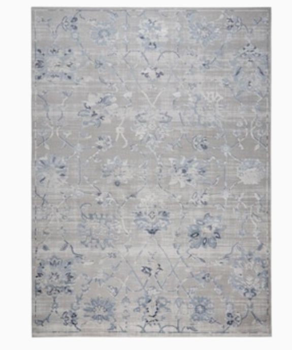 grey blue floral rug Terri Smith