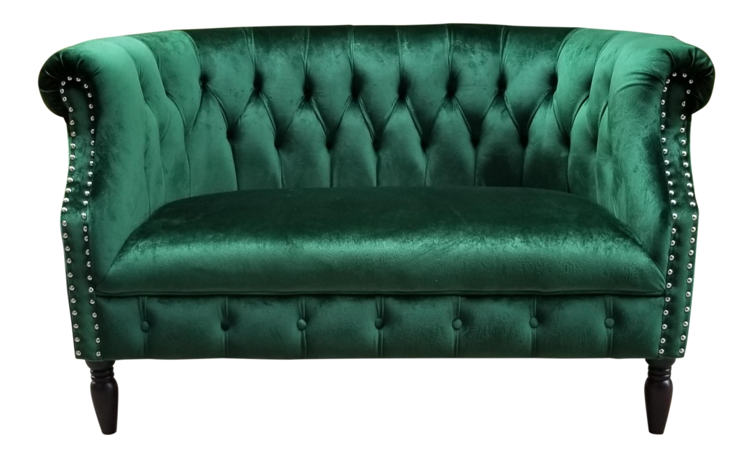 Emerald Green Velvet Loveseat Uniquely Chic Vintage