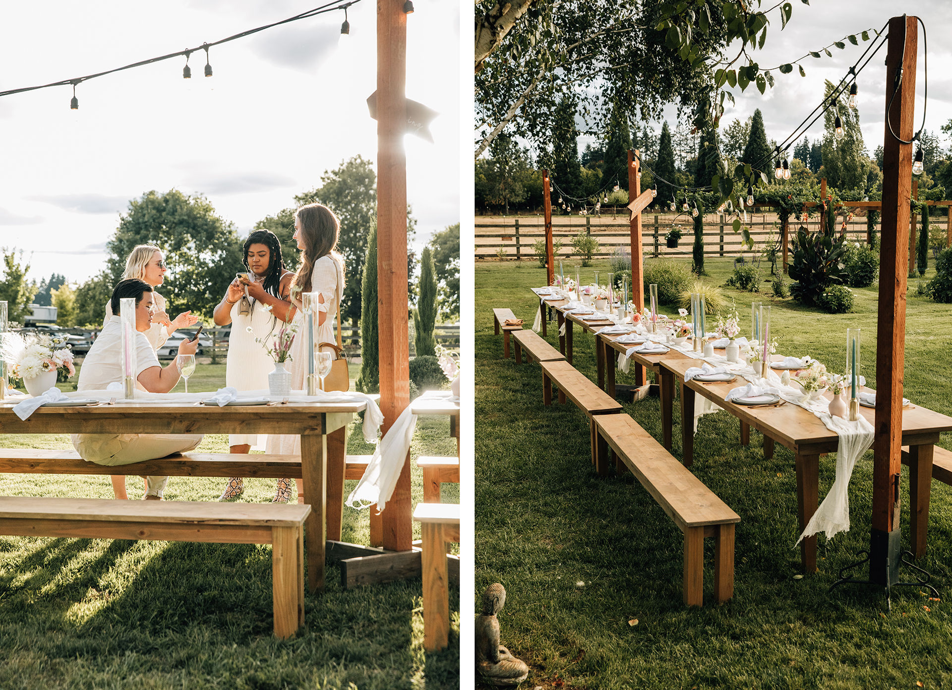 Alder Farm Table + Alder Benches Lily & Cane
