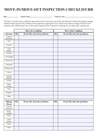 28+ FREE Move-in / Move-out Inspection Checklist Samples to Download