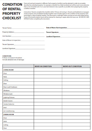 28+ FREE Move-in / Move-out Inspection Checklist Samples to Download