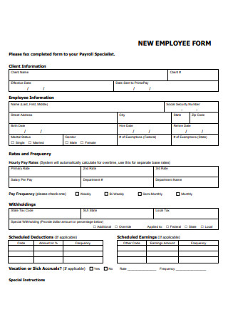 50+ SAMPLE New Employee Forms in PDF | MS Word