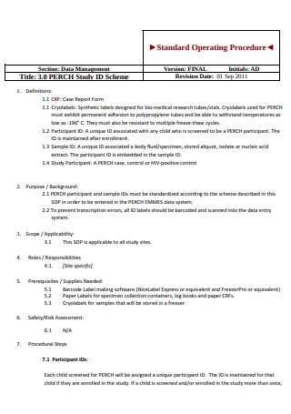50+ SAMPLE Standard Operating Procedure (SOP) Templates in PDF | MS Word