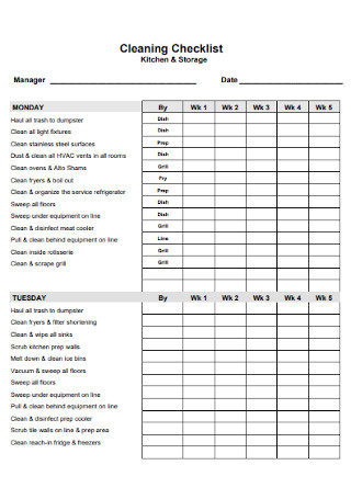 50+ SAMPLE Cleaning Checklist Templates in PDF | MS Word