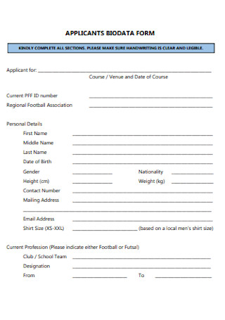29+ FREE Biodata Form Samples to Download