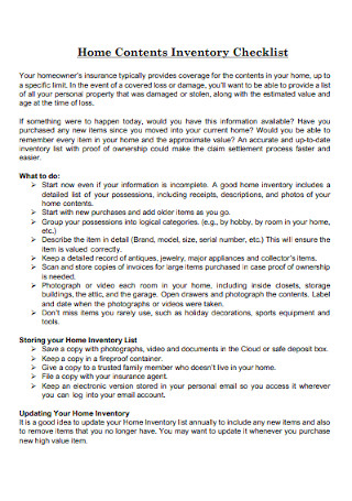 24+ FREE Home Inventory Checklist Samples to Download