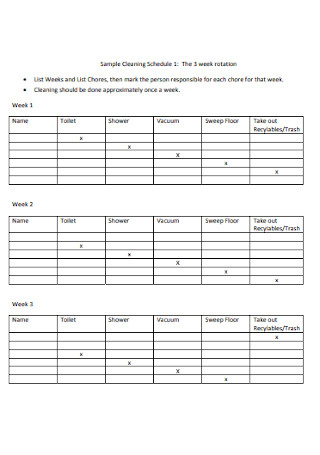 Rotating Schedule Template