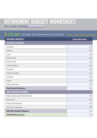 24+ FREE Retirement Budget Samples to Download