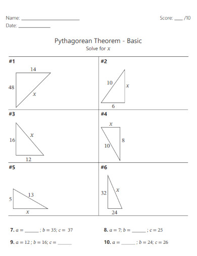 25+ FREE Printable Pythagorean Theorem Worksheet Samples to Download