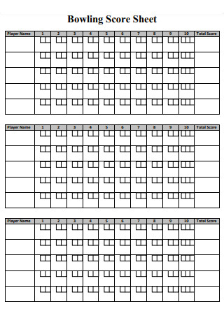 10+ SAMPLE Bowling Score Sheet in PDF | MS Word