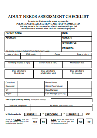 21+ FREE Needs Assessment Checklist Samples to Download
