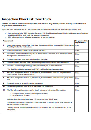 15+ SAMPLE Truck Inspection Checklist in PDF | Google Docs | Apple Pages