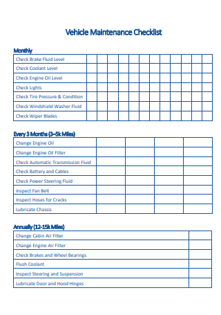 8+ FREE Vehicle Maintenance Checklist Samples to Download