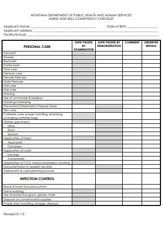 21+ SAMPLE Nursing Competency Checklist in PDF | MS Word