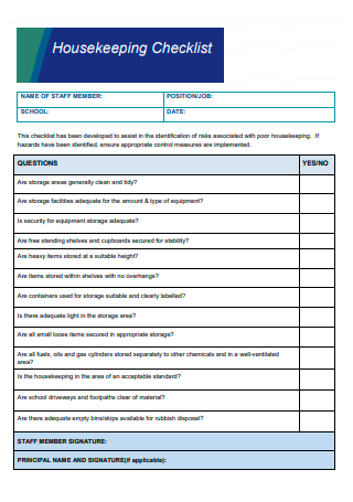 28+ FREE Housekeeping Checklist Samples to Download