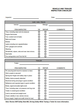 15+ FREE Truck Inspection Checklist Samples to Download