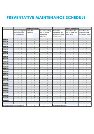 Preventive Maintenance Schedule Format Word Free