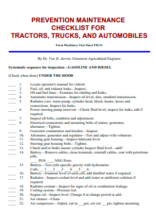 3+ FREE Truck Maintenance Checklist Samples to Download
