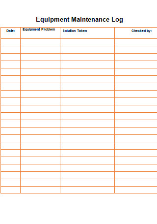 17+ FREE Equipment Maintenance Log Sheet Samples to Download