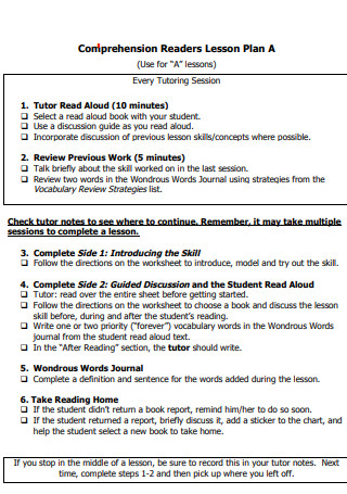 17+ FREE Tutor Lesson Plan Samples to Download