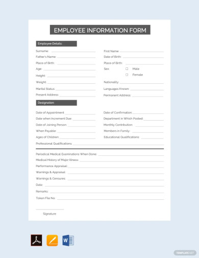 55+ FREE Employee Information Form Samples to Download