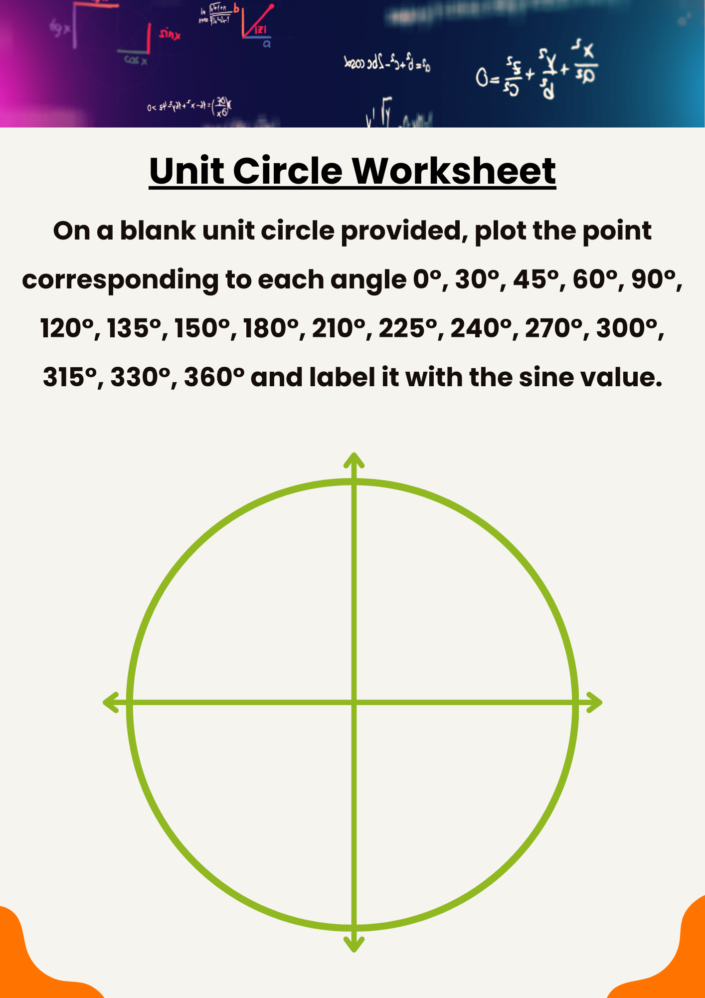 40+ Free Printable Unit Circle Worksheet to Download in PDF