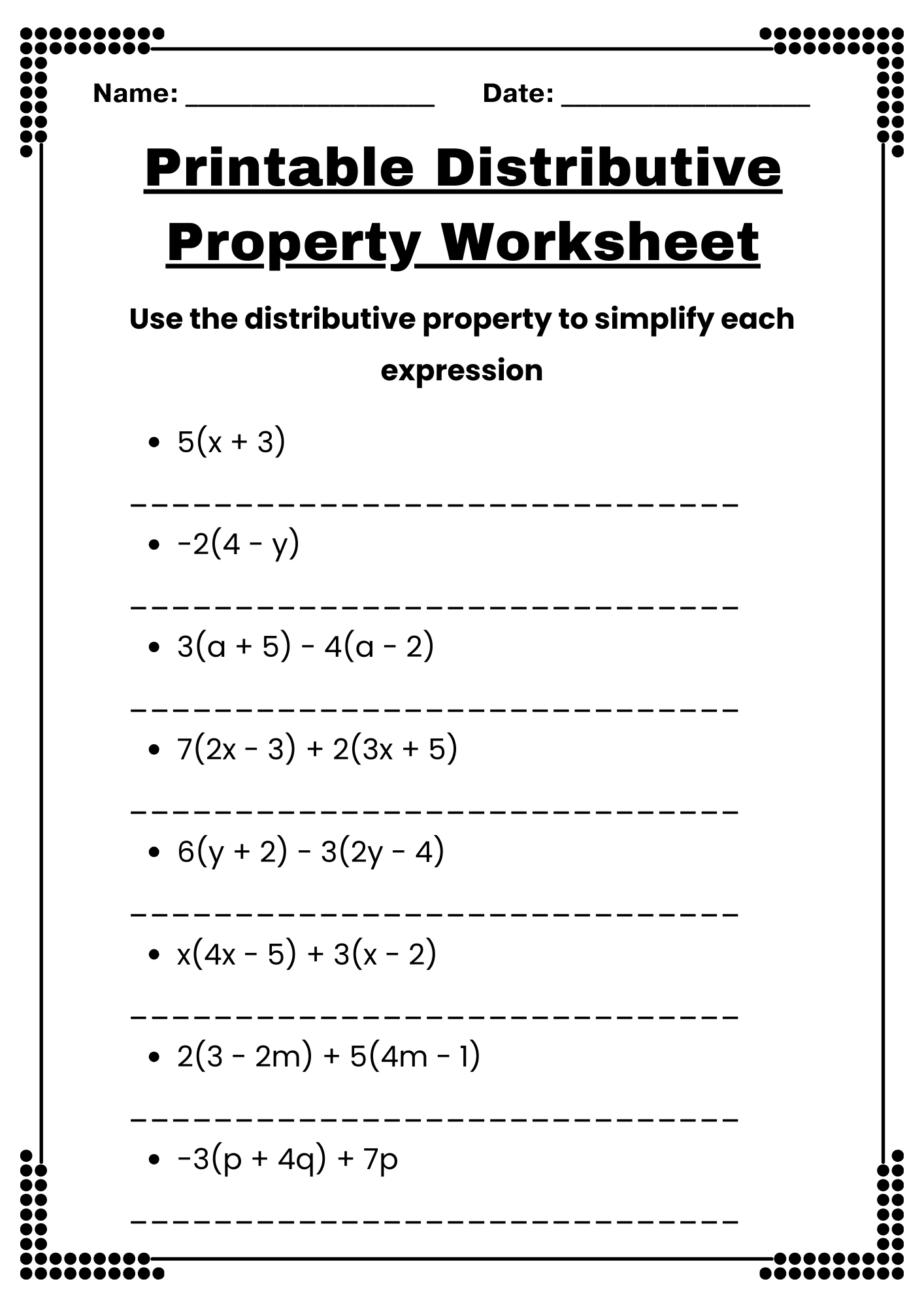 30+ Distributive Property Worksheet Samples to Download