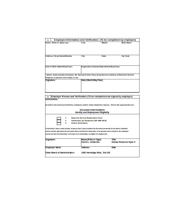 FREE 12+ Sample Employment Verification Forms in PDF MS Word Excel