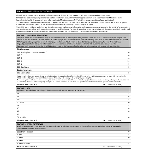 FREE 12+ Sample Self Assessment Forms in PDF Excel Word