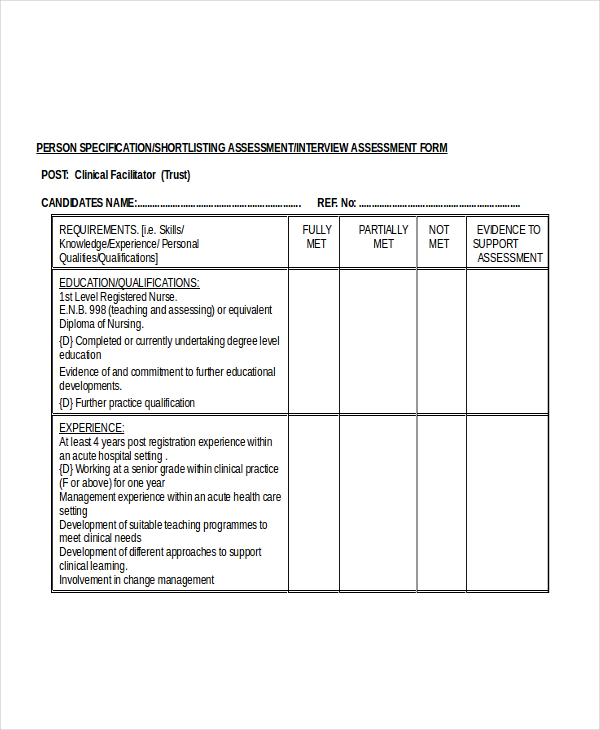 FREE 12+ Sample Interview Feedback Forms in PDF MS Word