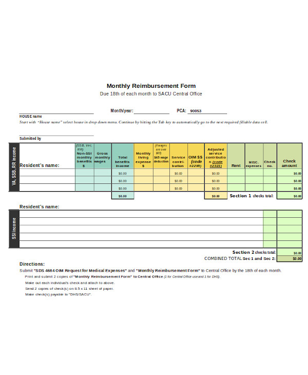 FREE 12+ Sample Medical Reimbursement Forms in PDF Excel Word