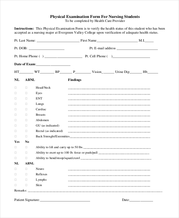Bodily remedy Stroke evaluation shape Pdf